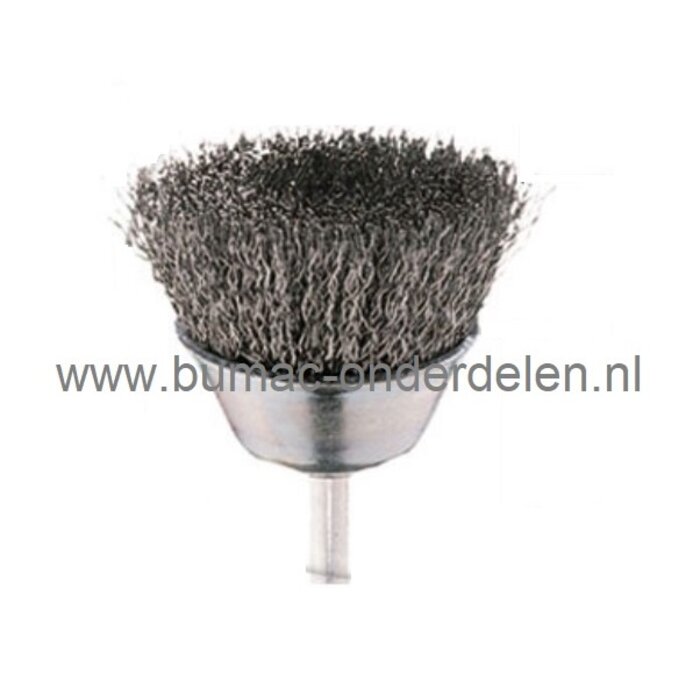 Komborstel - Staalborstel voor Boormachine, Accuboor, Draadborstel voor het reinigen van Staal of Hout, schoonmaken van Maaidekken, Zitmaaiers, Grasmaaiers, Fietsen, Auto's, Komstaalborstel, Staaldraadborstel