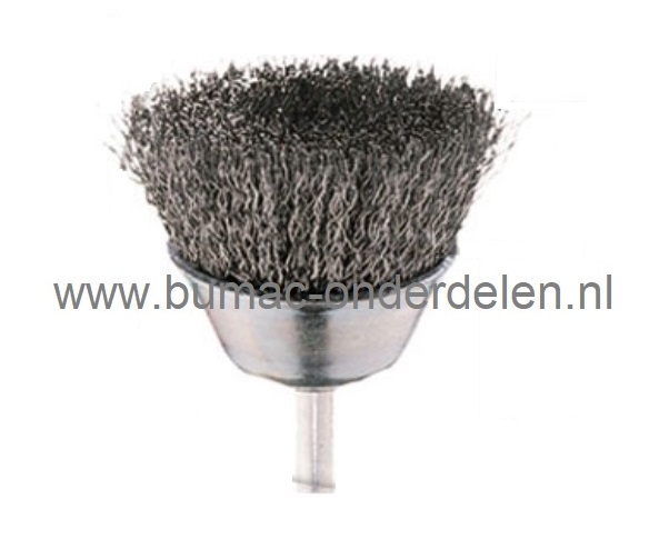 Komborstel - Staalborstel voor Boormachine, Accuboor, Draadborstel voor het reinigen van Staal of Hout, schoonmaken van Maaidekken, Zitmaaiers, Grasmaaiers, Fietsen, Auto's, Komstaalborstel, Staaldraadborstel
