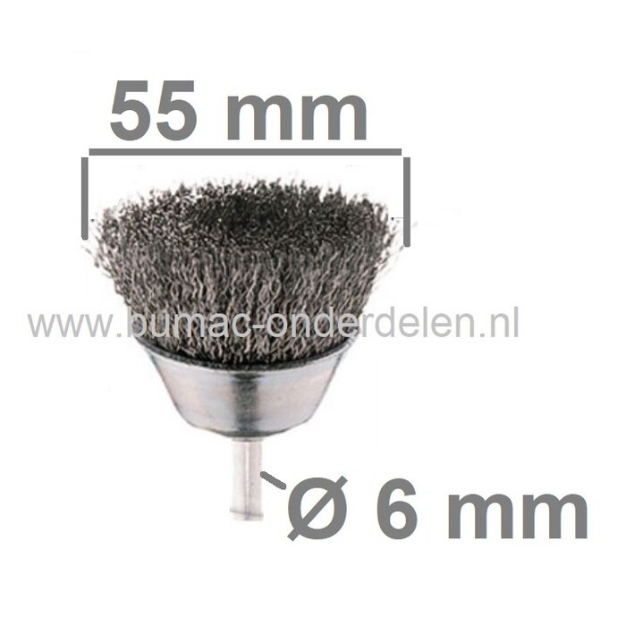 Komborstel - Staalborstel voor Boormachine, Accuboor, Draadborstel voor het reinigen van Staal of Hout, schoonmaken van Maaidekken, Zitmaaiers, Grasmaaiers, Fietsen, Auto's, Komstaalborstel, Staaldraadborstel