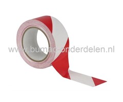 Markeringsband Rood/Wit voor het Afzetten of Markeren van bijv verboden of gevaarlijke plaatsen, of om verkeer te leiden naar parkeerruimtes en op de openbare weg