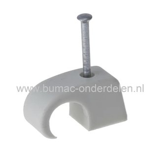 Nagelclips 4-7 mm voor het vastzetten van kabels langs bijv Plinten, Plafond, Muren Draadclips, Kabelclips, Spijkerclips, Kabelklemmen, Nagelschellen, Kabelschellen