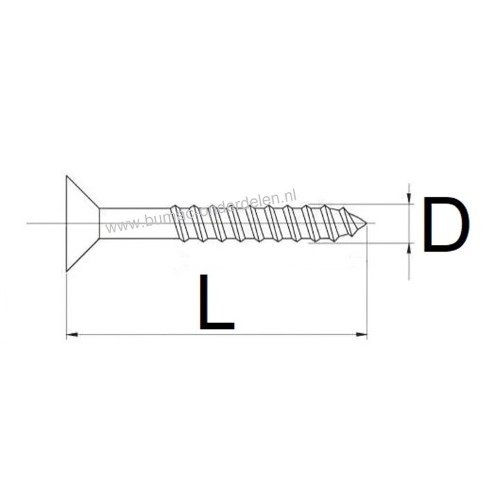 Cilindrisch Verzonken plaatschroef, 6x130 mm Verzinkt, met kruisgleuf, Draaddiameter 5 mm, Lengte 130 mm, Kruiskop maat 3 DIN 7982 Platkop Houtschroef