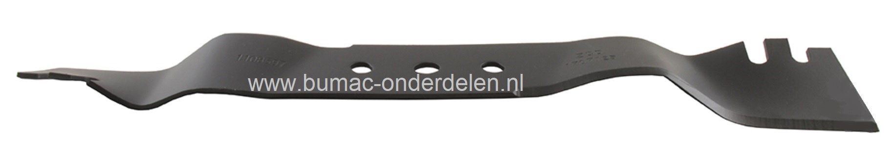 Maaimes 41 Cm voor Daye DYM1553 Grasmaaiers, Cirkelmaaiers, Loopmaaiers, DAYE Mulchmes, Gatormes, Lengte 410 mm, Asgat 12 mm, Zijgaten 9,2x12,4 mm, Hart op Hart Afstand 61,5 mm, Breedte 55 mm, onderdeel