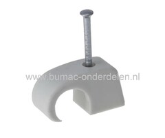Nagelclips 7-11 mm  voor het vastzetten van kabels langs bijv Plinten, Plafond, Muren Draadclips, Kabelclips, Spijkerclips, Kabelklemmen, Nagelschellen, Kabelschellen