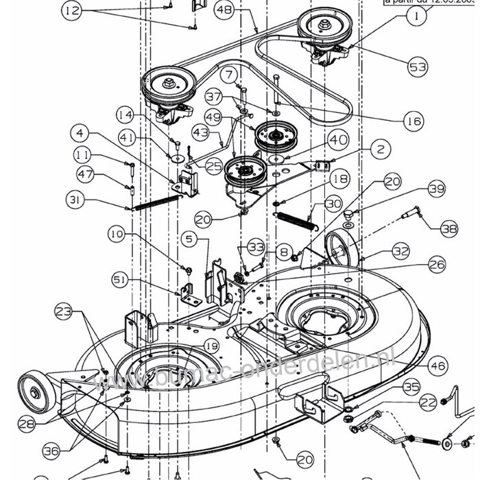 Maaidek voor MTD, Bolens, Cub Cadet, Wolf, Gutbrod, Yard Man Zitmaaiers, Zijuitworp Maaihuis 42 Inch - 107 Cm Zijlosser