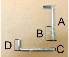 Schroefhaaklengte 80 mm voor bevestiging in hout of steen in combinatie met een nylon plug, voor het ophangen van klokken, spiegels, schilderijen, lampen, gereedschap Schroefduim met Houtschroefdraad
