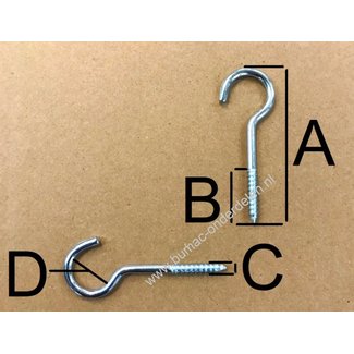 Schroefoog 20x2,3 mm voor bevestiging in hout of steen in combinatie met een nylon plug, voor het ophangen van Kabels, Kettingen, Waslijn, Bakken, Klokken, spiegels, Schilderijen, Lampen, Gereedschap Schroefring met Houtschroefdraad