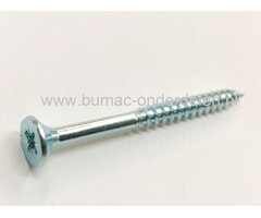 Cilindrisch Verzonken plaatschroef, 5x60 mm Verzinkt, met kruisgleuf, Draaddiameter 5 mm, Lengte 60 mm, Kruiskop maat 2 DIN 7982 Platkop Houtschroef