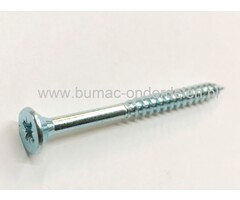 Cilindrisch Verzonken plaatschroef, 5x70 mm Verzinkt, met kruisgleuf, Draaddiameter 5 mm, Lengte 70 mm,  Draadlengte 42 mm, Kruiskop maat 2 DIN 7982 Platkop Houtschroef