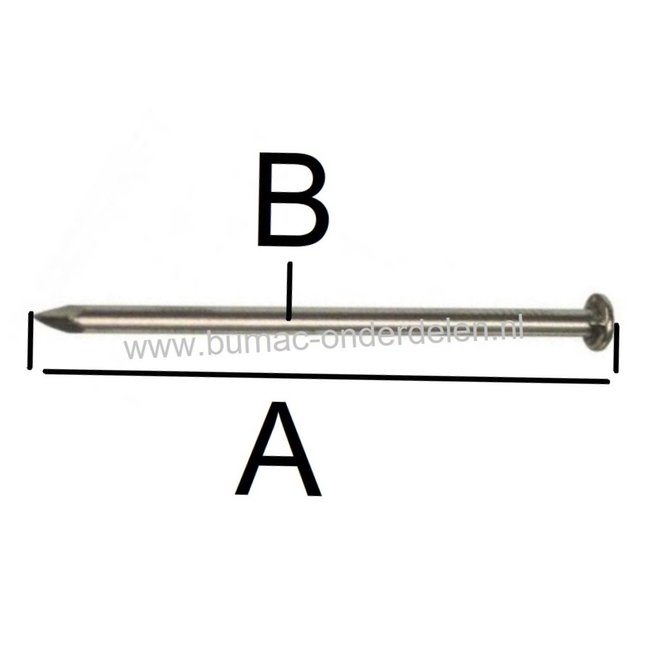 Spijker Ø  7,6 x 230 mm per 0,6 Kilogram = 7 Stuks, Draadnagel geschikt voor de Meeste Houtsoorten