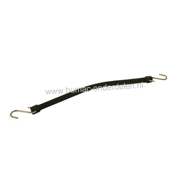 Spanrubber met haak 27,5cm - 1,8 cm, rubber spanband,  vastbinden of omsluiten van voorwerpen, spanband met  2 haken