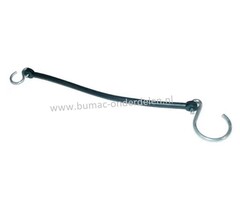 Klephaak koord pvc 27 cm, Aanhangwagen Klepsluiting losse Borghaak / Klephaak met PVC Koord, Veiligheidsketting voor beugelsluitingen