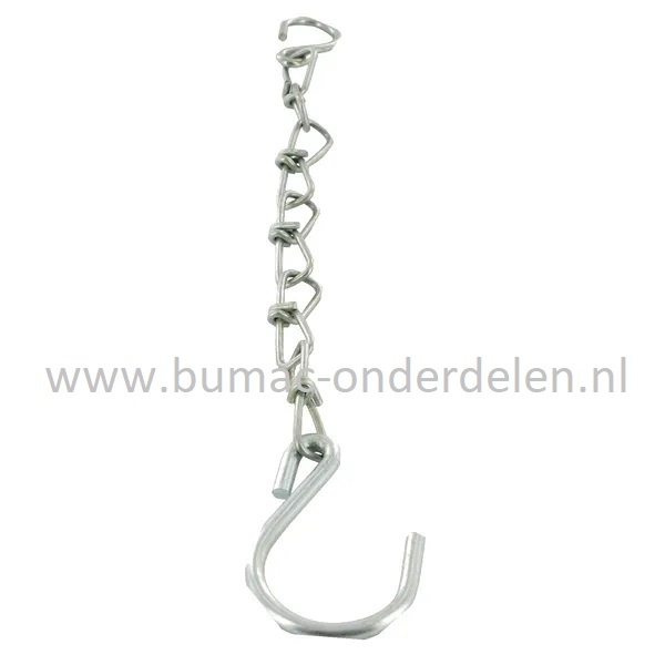 Klephaak ketting verzinkt 25 cm, Aanhangwagen Klepsluiting losse Borghaak / Klephaak met gegalvaniseerde ketting , Veiligheidsketting voor beugelsluitingen