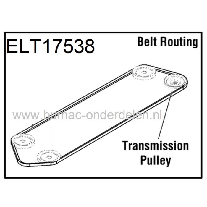 V snaar Rijaandrijving voor Snapper, Simplicity, Murray Zitmaaier Aandrijving van de Wielen - Hydrostaat Aandrijfsnaar voor ELT17538RDF, ELT1838RDF, ELT2242RDF,  ELT2642RDF, Regent SRD100, SRD200, SRD300