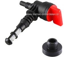 Brandstofkraan met tankfilter BRIGGS & STRATTON en KOHLER benzinekraan CH410, CH430, CH450, CH5, CH6, CH11, CH12.5, CH13, CH14, CH15, M10, M12, M14, M16, CH 410, CH 430, CH 450, CH 5, CH 6, CH 11, CH 12.5, CH 13, CH 14, Zitmaaier, Frontmaaier, Stiga, Cast