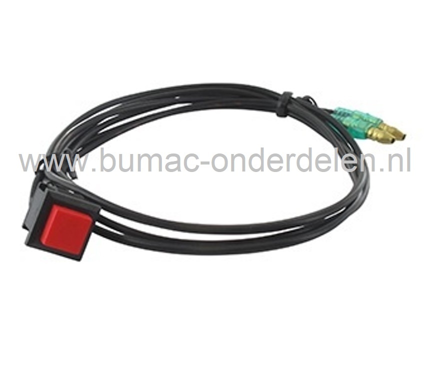 Aan/Uit drukschakelaar Universeel Kabellengte 715 mm Hoogte 13 mm voor Bosmaaier, Heggenschaar, Kettingzaag, Bladblazer, Grondboor, Sleuvenstamper On/Off Schakelaar