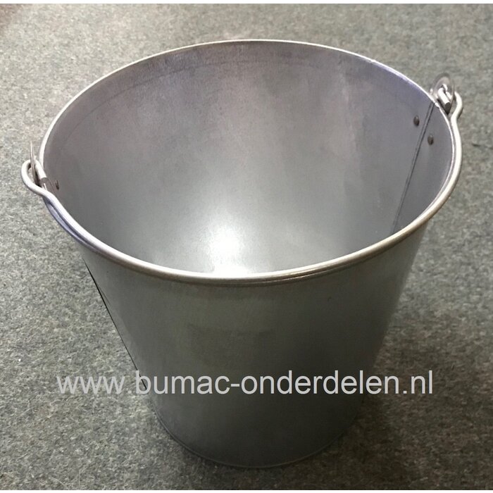 Verzinkte emmer met versterkte bodemrand, 10 L, voorzien van sterk metalen hengsel voor het dragen van de emmer, wateremmer, voeremmer, asemmer, decoratie emmer, afvalemmer, tuinemmer, afvaltuinemmer, minivijver