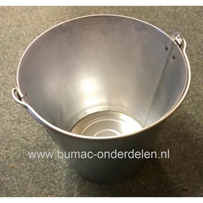 Verzinkte emmer met versterkte bodemrand, 10 L, voorzien van sterk metalen hengsel voor het dragen van de emmer, wateremmer, voeremmer, asemmer, decoratie emmer, afvalemmer, tuinemmer, afvaltuinemmer, minivijver