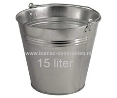 Grote verzinkte emmer met versterkte bodemrand, 15 L, voorzien van sterk metalen hengsel voor het dragen van de emmer, wateremmer, voeremmer, asemmer, decoratie emmer, afvalemmer, tuinemmer, afvaltuinemmer, minivijver
