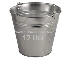 Grote verzinkte emmer met versterkte bodemrand, 12 L, voorzien van sterk metalen hengsel voor het dragen van de emmer, wateremmer, voeremmer, asemmer, decoratie emmer, afvalemmer, tuinemmer, afvaltuinemmer, minivijver