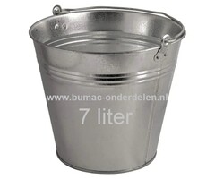 Verzinkte emmer met versterkte bodemrand, 7 L, voorzien van sterk metalen hengsel voor het dragen van de emmer, wateremmer, voeremmer, asemmer, decoratie emmer, afvalemmer, tuinemmer, afvaltuinemmer , minivijver