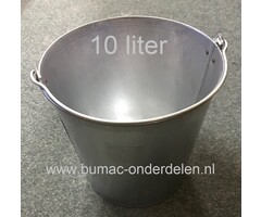 Verzinkte emmer met versterkte bodemrand, 10 L, voorzien van sterk metalen hengsel voor het dragen van de emmer, wateremmer, voeremmer, asemmer, decoratie emmer, afvalemmer, tuinemmer, afvaltuinemmer, minivijver