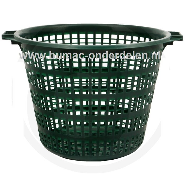 Flexibele kunststof tuinmand, 50 Kg, groen, met handgrepen,  is niet alleen geschikt voor gebruik in uw tuin, maar kan ook prima voor vele andere doeleinden gebruikt wordenwasmand, huishoudmand, stapelmand, aardappelmand, plantenmand, oogstmand, fruitmand