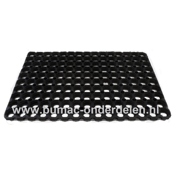 Deurmat binnen en buiten, droogloopmat, schoonloopmat, binnenmat, buitenmat, ringmat, rubber,  60 cm x 40 cm