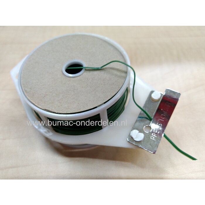 Geplastificeerd bindband met metalen kern, 50 meter op een rol, in een praktische dispenserrol met snijder . Geschikt voor het opbinden van planten en struiken. Ook in vele toepassingen te gebruiken in uw moes- en siertuin. Groen geplastificeerd, valt nie