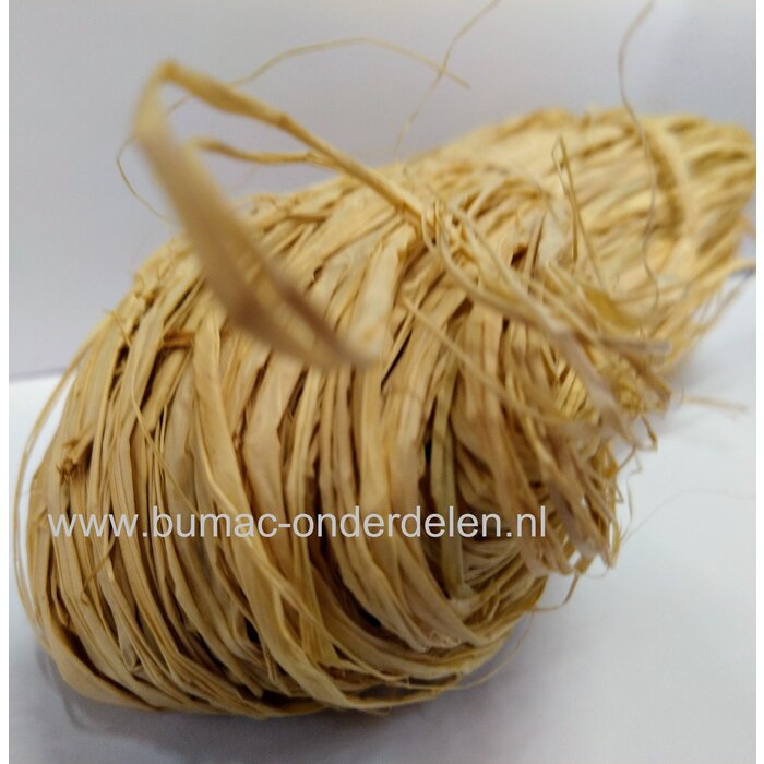 Raffia naturel, verpakt per 50gram, natuurlijk bindmateriaal, klimhulpmiddel, milieuvriendelijk, oersterk, decoratiemateriaal, Dit sterke touw gebruikt u voor verschillende doeleinden, zoals het opbinden van klimplanten, het enten van planten of als decor