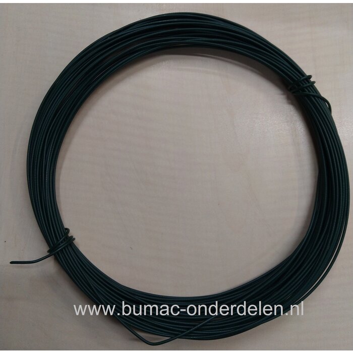 Spandraad van groen geplastificeerd, verzinkt staal, Ø2mmx25m Geschikt voor het spannen van een hekwerk en vele andere toepassingen. Dit draad is geplastificeerd zodat het niet gaat roesten en lange tijd in een goede conditie blijft. hekpalen, tuinhek, dr