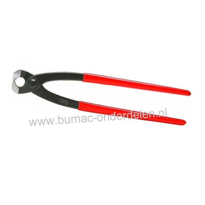 Nijptang  voor het knippen en verdraaien van binddraad Knijptang met kunststof overtrokken handgrepen en gemaakt van speciaal-gereedschapstaal in olie gehard