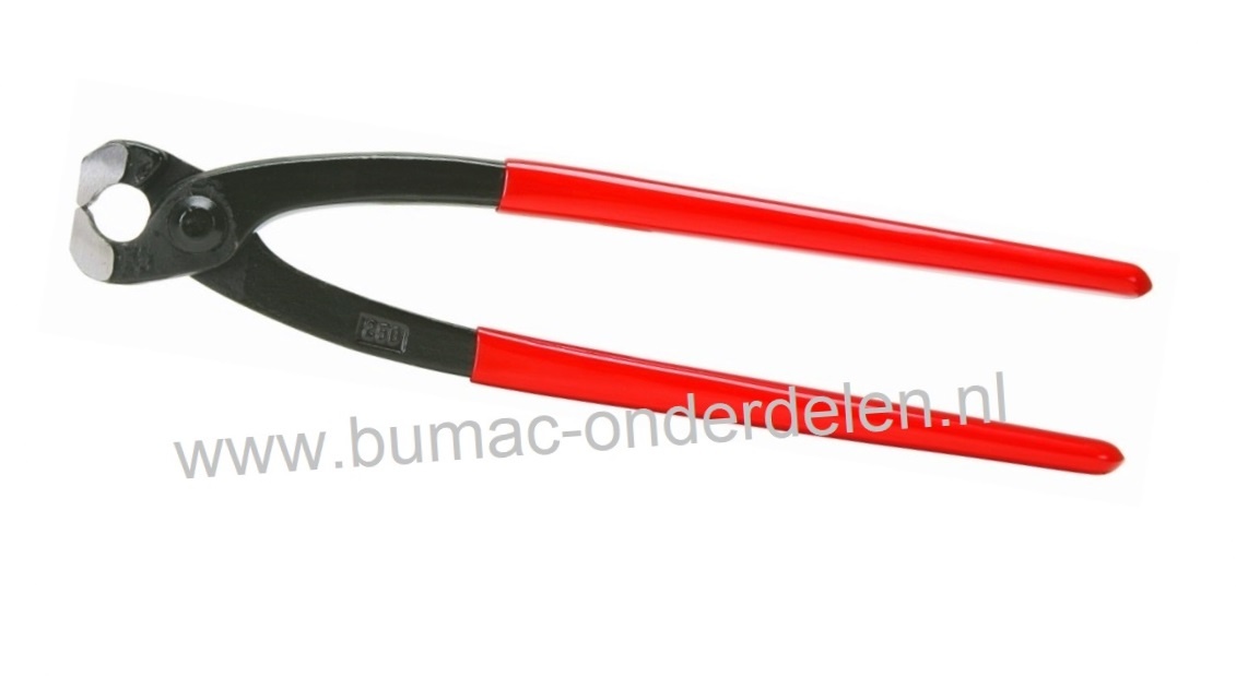 Nijptang  voor het knippen en verdraaien van binddraad Knijptang met kunststof overtrokken handgrepen en gemaakt van speciaal-gereedschapstaal in olie gehard