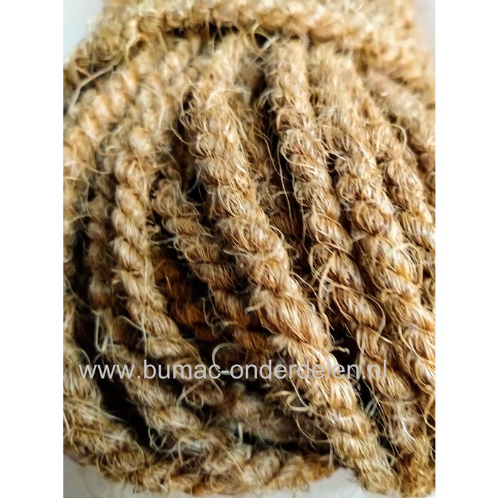 Boomsteuntouw ca 90  Mtr, gemaakt van kokosvezel, extra dik. Boomband van puur natuurlijke kokos, scheurvast en weerbestendig, voor bomen met steunpalen, Natuurlijke vezels vergaan na een paar jaar, als de boom reeds stevige wortels heeft ontwikkeld. Boom