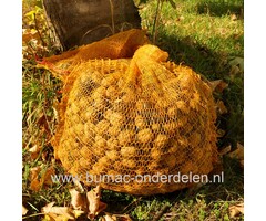 Netzakken, 50 Kg (60 x 100 cm) per 10stuks. Professionele kwaliteit,  ideale herbruikbare zakken voor uw gewassen, aardappelen, groenten en fruit krijgen geen drukplekken en kunnen behoedzaam worden bewaard. multifunctionele zak Appels, Peren, Walnoten  K
