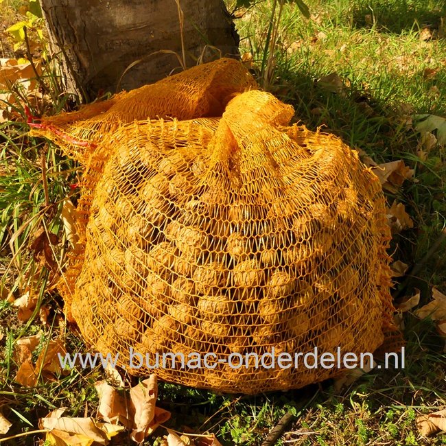 Netzakken, 50 Kg (60 x 100 cm) per 10stuks. Professionele kwaliteit,  ideale herbruikbare zakken voor uw gewassen, aardappelen, groenten en fruit krijgen geen drukplekken en kunnen behoedzaam worden bewaard. multifunctionele zak Appels, Peren, Walnoten  K