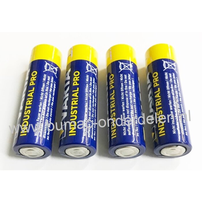 4 x Alkaline AA Batterijen 1,5 Volt Varta Industrial Pro Alkaline batterij Mono D LR06 - 1,5 Volt de alkaline batterij zeer betrouwbaar en perfect voor Professioneel en Thuis gebruik De voordelen van de Varta Industrial Pro: Zeer Hoge Capaciteit  - Kwalit