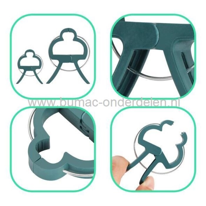 Plantenclip mix-set, 10x plantenclip klein, 10x plantenclip groot. De Plantenclip is een speciaal ontworpen clip wanneer je groenten, bloemen, klimmende en kruipende planten of kleine bomen bij elkaar wilt houden, om te beschermen tegen weersinvloeden, wi