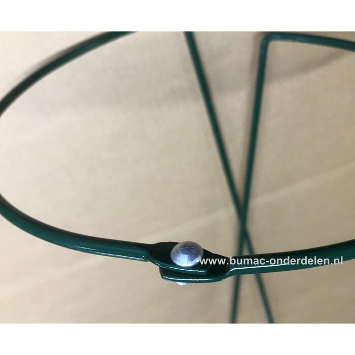 Struiksteun 55 cm, Ø 0,6cm draaddikte,  groen, Ø 20 cm  volledig rond, verstelbaar. Struiksteunen, Plantensteun rond, Ronde steun voor struiken of vaste planten, Gemaakt van weerbestendig rond staal, Bedekt met groene polyester lak. Variabel instelbaar, d