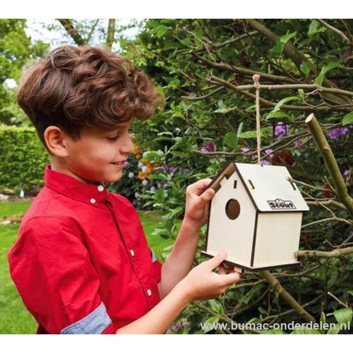 2 in 1 Voederhuis &  nestkastje, Dit vogelhuisje is het hele jaar door te gebruiken. In de lente en zomer kun je het vogelhuisje gebruiken als nestkastje, in de herfst en winter bouw je hem gemakkelijk om naar een voederhuisje. 14,5 x 15,5 x 19,5 cm (L x