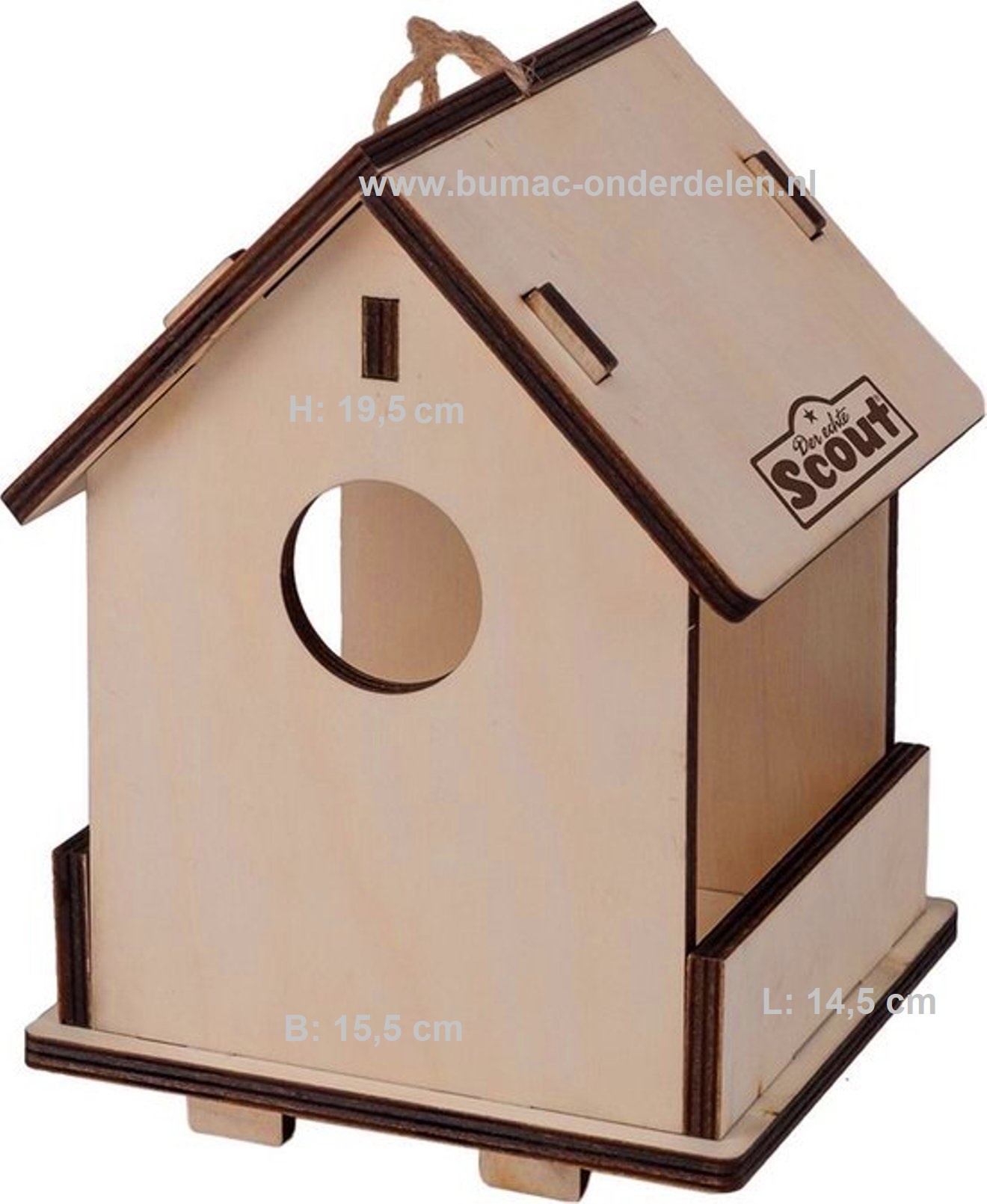 2 in 1 Voederhuis &  nestkastje, Dit vogelhuisje is het hele jaar door te gebruiken. In de lente en zomer kun je het vogelhuisje gebruiken als nestkastje, in de herfst en winter bouw je hem gemakkelijk om naar een voederhuisje. 14,5 x 15,5 x 19,5 cm (L x