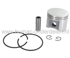 Zuigerset Ø 55 mm voor Husqvarna, Jonsered, Partner, McCulloch Kettingzaag, Motorzaag, HUSQVARNA 385, 385EPA, 385XP, 390, 390EPA, 390XP, JONSERED CS2186, CS2188, Zuiger Compleet met Zuigerveren, Pistonpen, Borgclips, Electrolux Kettingzagen, Motorzagen