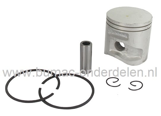 Zuigerset Ø 50 mm voor Husqvarna, Jonsered, Partner, McCulloch Kettingzaag, Motorzaag, HUSQVARNA 365X-TORQ, JONSERED CS2166, Zuiger Compleet met Zuigerveren, Pistonpen, Borgclips, Electrolux 365X-TORQ, CS-2166 Kettingzagen, Motorzagen