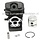 Cilinderset Ø 39 mm voor Husqvarna 230, 235, 235E, 236, 236E, 240, 240E, Jonsered CS2234, CS2234S, CS2238, CS2238S, McCulloch CS340, CS380, Kettingzaag, Motorzaag, Cylinder Compleet met Zuiger, Zuigerveer, Pistonpen, Borgclips, Partner, Electrolux CS-223