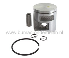 Zuigerset Ø 41 mm voor Husqvarna 135, 135E, 140, 140E, 435, 435E, 435E II, 435 II, 440E, 440e II, 440 II, Jonsered CS2240, CS2240 II, CS2240S II, Mc Culloch CS350, CS390, CS410, Zenoah GZ381, Kettingzaag, Motorzaag, Zuiger met Zuigerveer, Pistonpen, Borgc