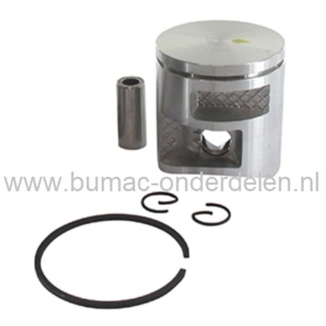 Zuigerset Ø 41 mm voor Husqvarna 135, 135E, 140, 140E, 435, 435E, 435E II, 435 II, 440E, 440e II, 440 II, Jonsered CS2240, CS2240 II, CS2240S II, Mc Culloch CS350, CS390, CS410, Zenoah GZ381, Kettingzaag, Motorzaag, Zuiger met Zuigerveer, Pistonpen, Borgc