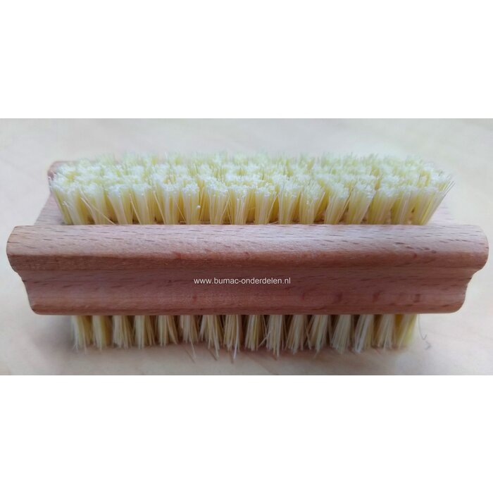 Houten Nagelborstel tweezijdig met Fiber vezel, tweezijdig te gebruiken Smalle kant hard schurend Brede kant middelhard