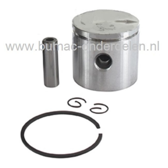 Zuigerset Ø 35 mm voor Husqvarna 124C, 124L, 125C, 125E, 125L, 125LD, 125LDX, 125R, 125RJ, Jonsered BC2126, CC2126, GC2126C, GT2126 Bosmaaiers, Bermmaaiers, Trimmers, Zuiger Compleet met Zuigerveer, Pistonpen, Borgclips, Partner, BC-2126, CC-2126