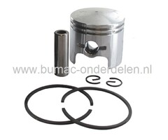 Zuigerset Ø 40 mm voor Husqvarna 143RII, 143AE15, 443RB, 541RS, 541RST, 542RBS  Bosmaaier, Bermmaaier, Motorzeis, Grondboor, Zuiger Compleet met Zuigerveer, Pistonpen, Borgclips voor Electrolux