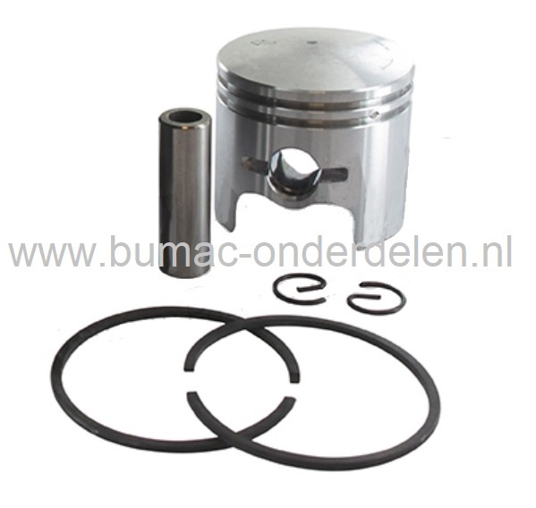 Zuigerset Ø 40 mm voor Husqvarna 143RII, 143AE15, 443RB, 541RS, 541RST, 542RBS  Bosmaaier, Bermmaaier, Motorzeis, Grondboor, Zuiger Compleet met Zuigerveer, Pistonpen, Borgclips voor Electrolux
